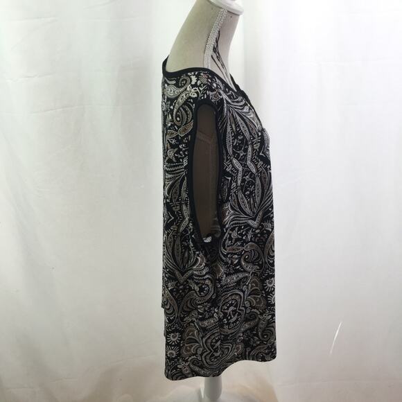 Liz Claiborne Career Grommet Tank Black Paisley XL - Picture 4 of 13